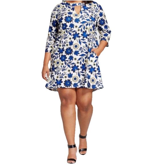 Sami & Dani Multicolor Floral Mini Dress w Keyhole, Size Medium, Sleeveless - Picture 1 of 4